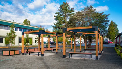 Aylesbury Backless Benches & Rutherford Planters